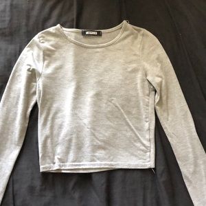 Gray cropped long sleeve